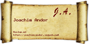 Joachim Andor névjegykártya